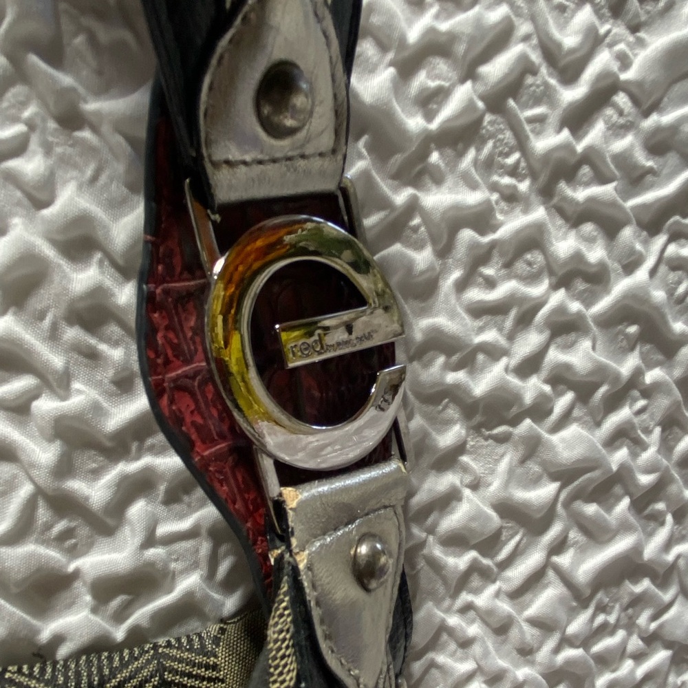 Vintage Marc Ecko RED Black and Cream Textured Purse with Logo - Picture 9 of 11
